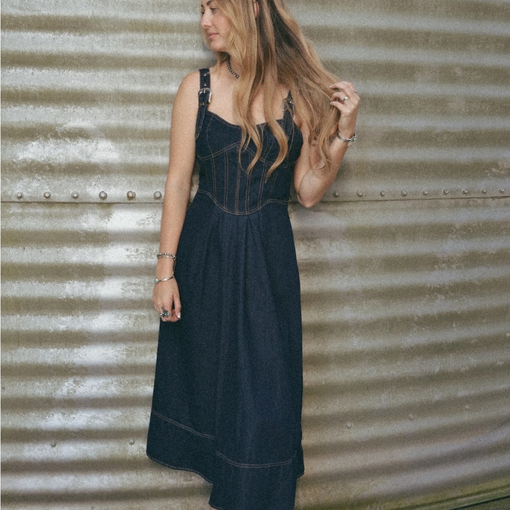 Stylish Dark Blue Denim Dress
